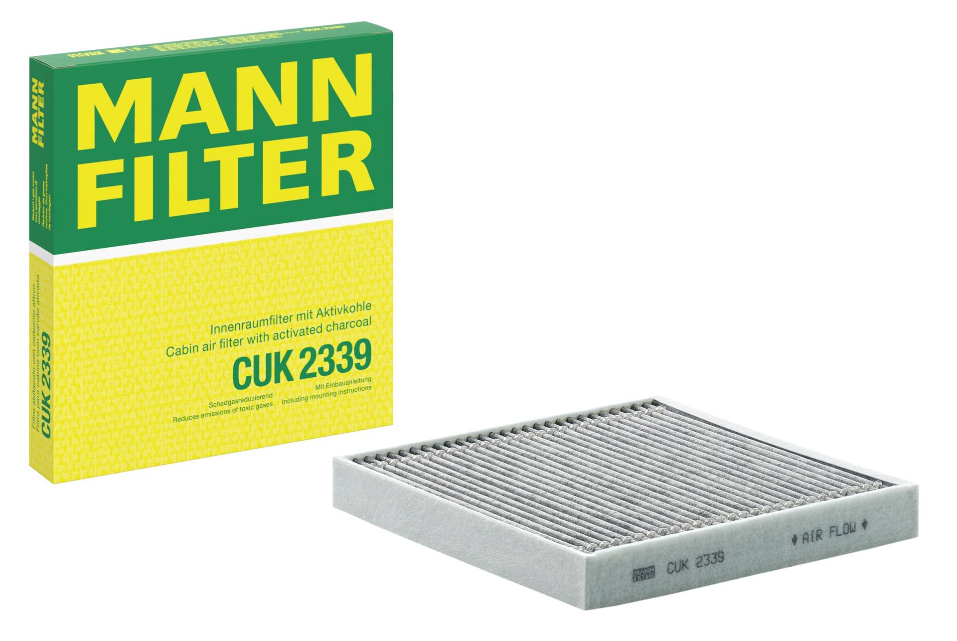 MANN-FILTER CUK 2339 Innenraumfilter – Pollenfilter mit Aktivkohle – Für PKW von MANN-FILTER