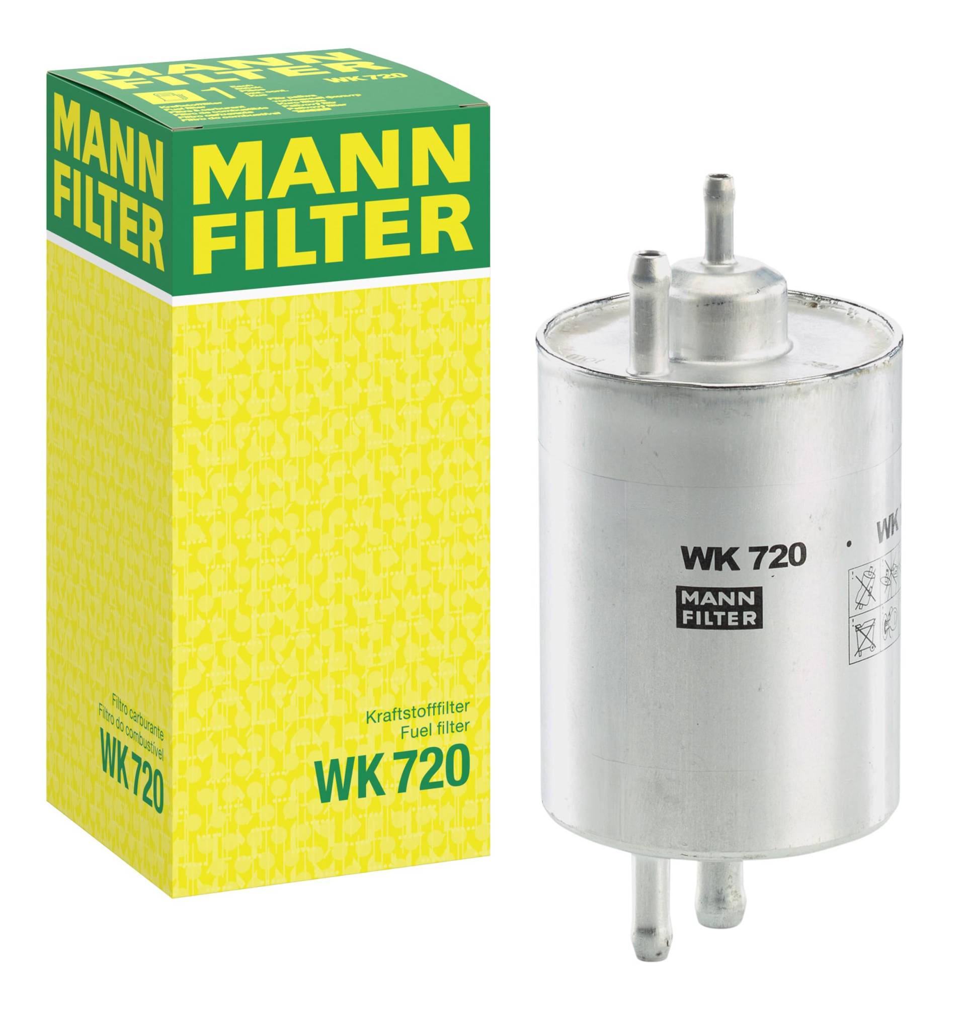 MANN-FILTER WK 720 Kraftstofffilter – Kraftstofffilter Satz mit integriertem Druckregler 3,8 bar – Für PKW von MANN-FILTER