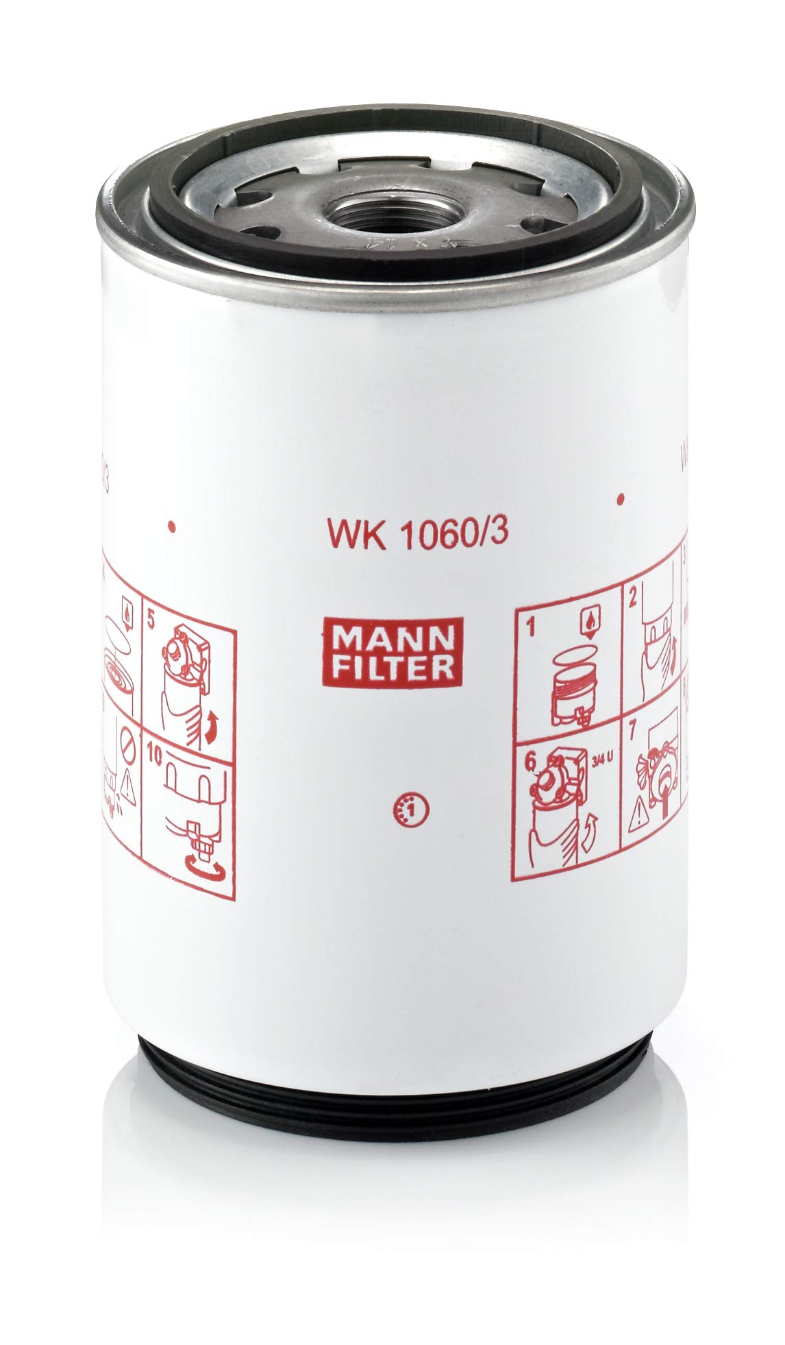MANN-FILTER WK 1060/3 x Kraftstofffilter Satz mit Dichtung / Dichtungssatz Kraftstofffilter – Für Nutzfahrzeug von MANN-FILTER
