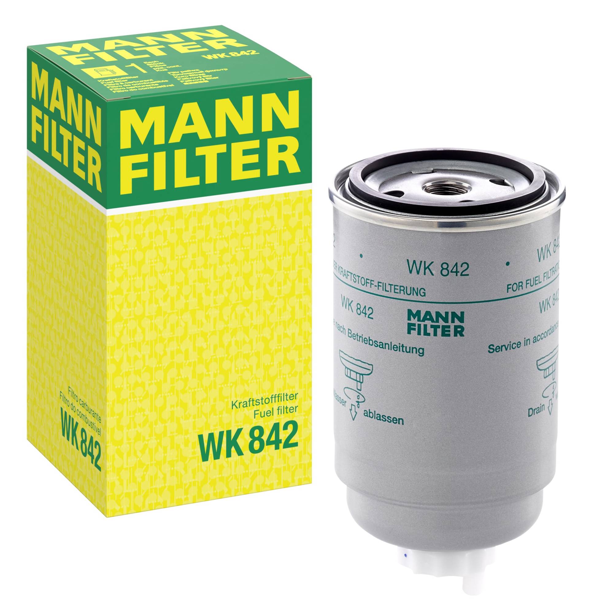 MANN-FILTER WK 842 Kraftstofffilter – Für Busse und Nutzfahrzeuge von MANN-FILTER