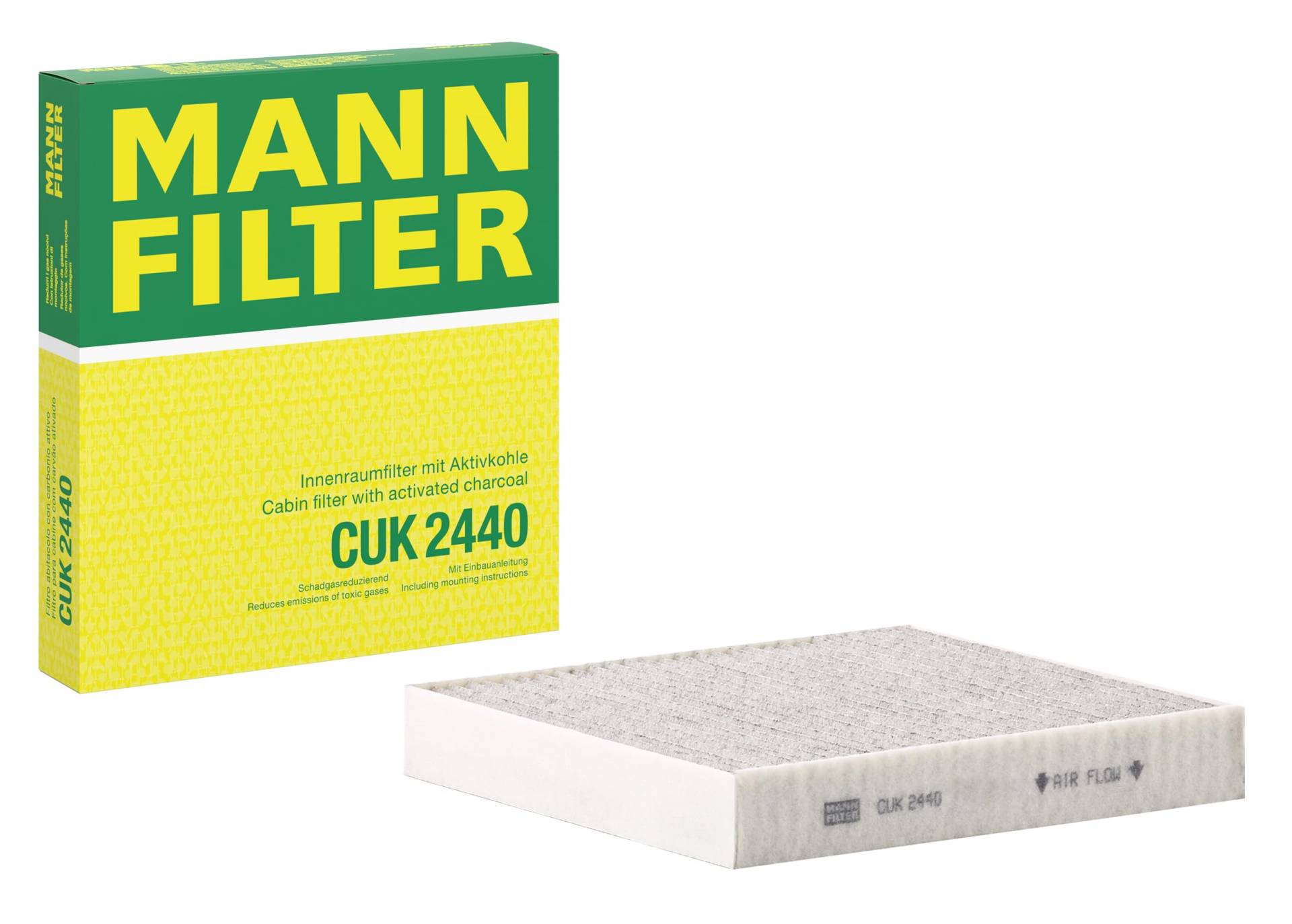 MANN-FILTER CUK 2440 Innenraumfilter – Pollenfilter mit Aktivkohle – Für PKW von MANN-FILTER