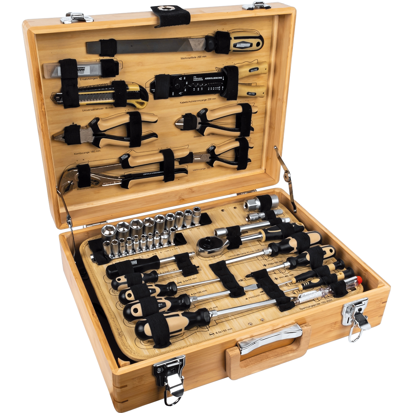 Mannesmann Werkzeugkoffer Ecoline Bambus 108-teilig Mannesmann Werkzeugkoffer Ecoline Bambus 108-teilig von Mannesmann