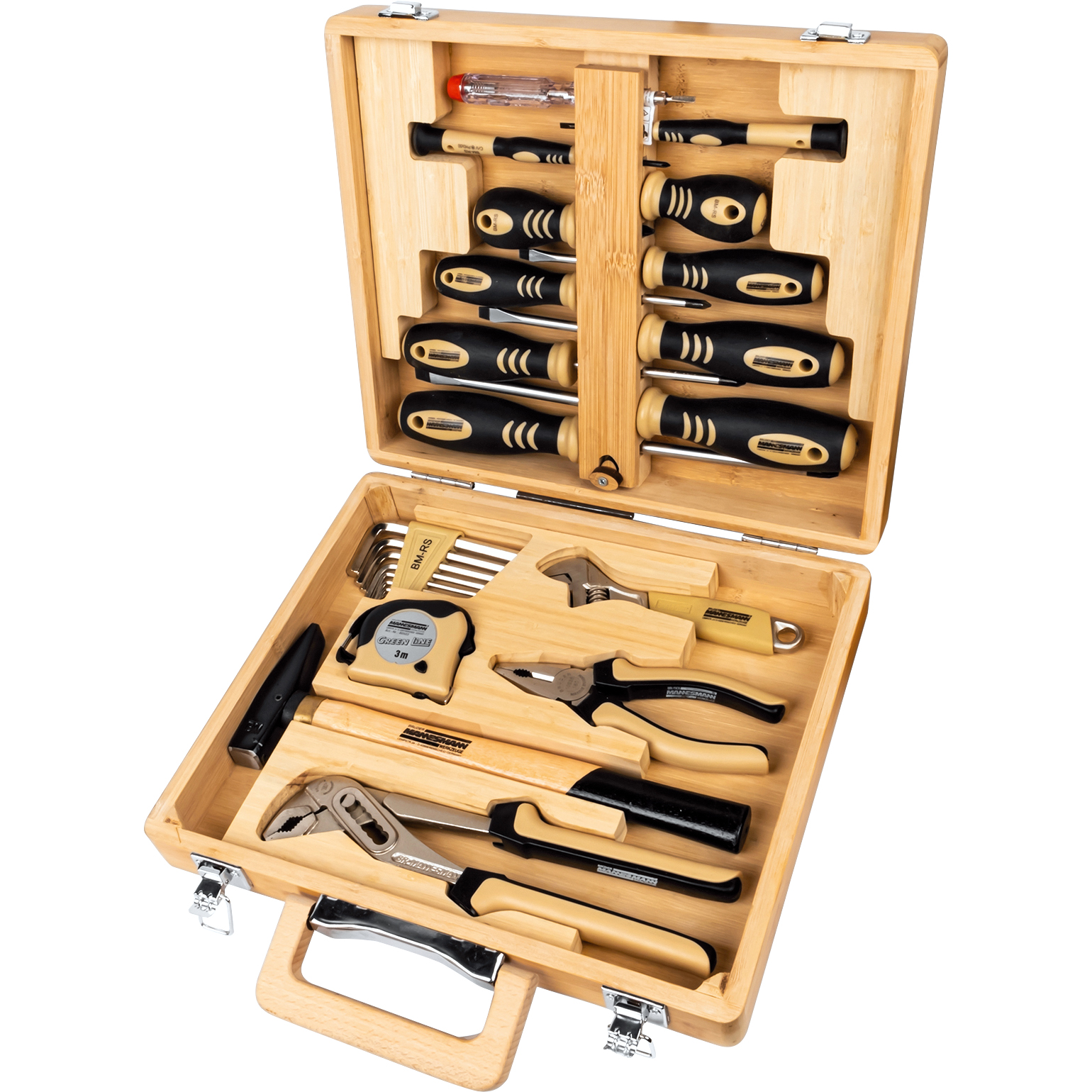 Mannesmann Werkzeugkoffer Ecoline Bambus 24-teilig Mannesmann Werkzeugkoffer Ecoline Bambus 24-teilig von Mannesmann