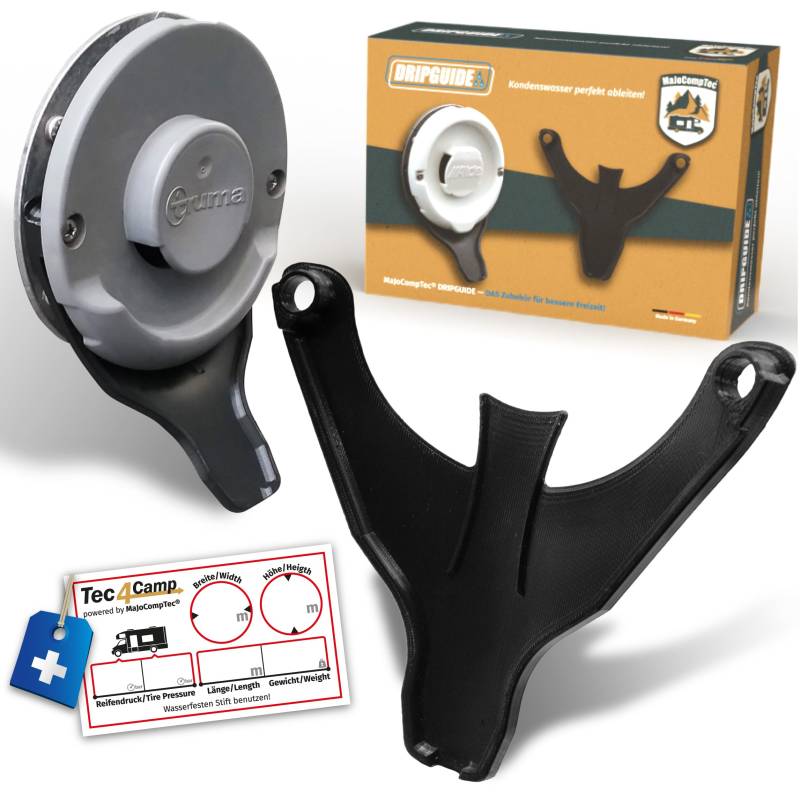 Manufaktur3D Kondenswasserablauf Kaminschild Ablauf für Deckel Kamindeckel Kaminabdeckung Abgaskamin der Heizung an Wohnmobil Caravan (Typ Alde, Grau) von Manufaktur3D
