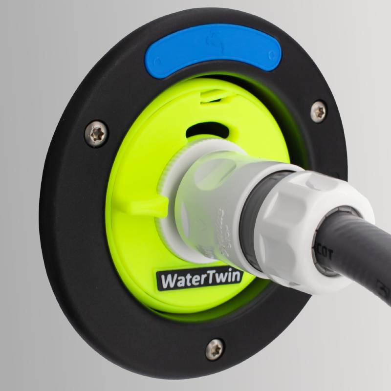 WATERTWIN Wohnmobil Wasser Befülladapter | Caravan Einfüllstutzen Zubehör | Wassertankdeckel kompatibel mit Gardena Anschluss (Adapter für Tankdeckel 3-Pin D:78 mit Filter) von Manufaktur3D