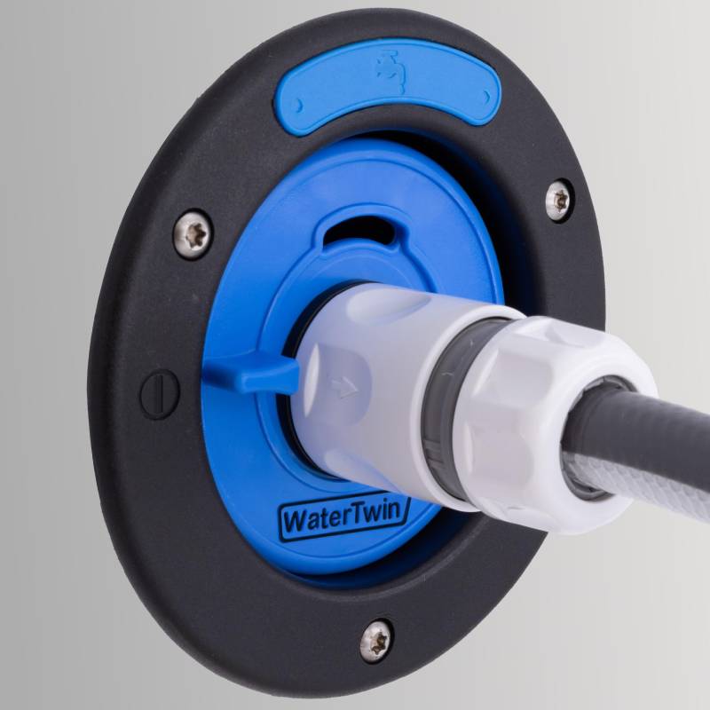 WATERTWIN Wohnmobil Wasser Befülladapter | Caravan Einfüllstutzen Zubehör | Wassertankdeckel kompatibel mit Gardena Anschluss (Adapter für Tankdeckel 3-Pin D:78) von MaJoCompTec