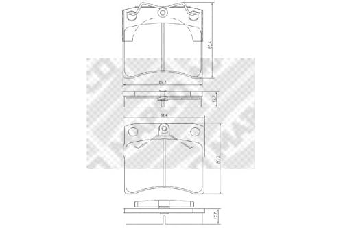 MAPCO 6383/1 Bremsbeläge, 4 Stück MAPCO 6383/1 Bremsbeläge, 4 Stück von Mapco