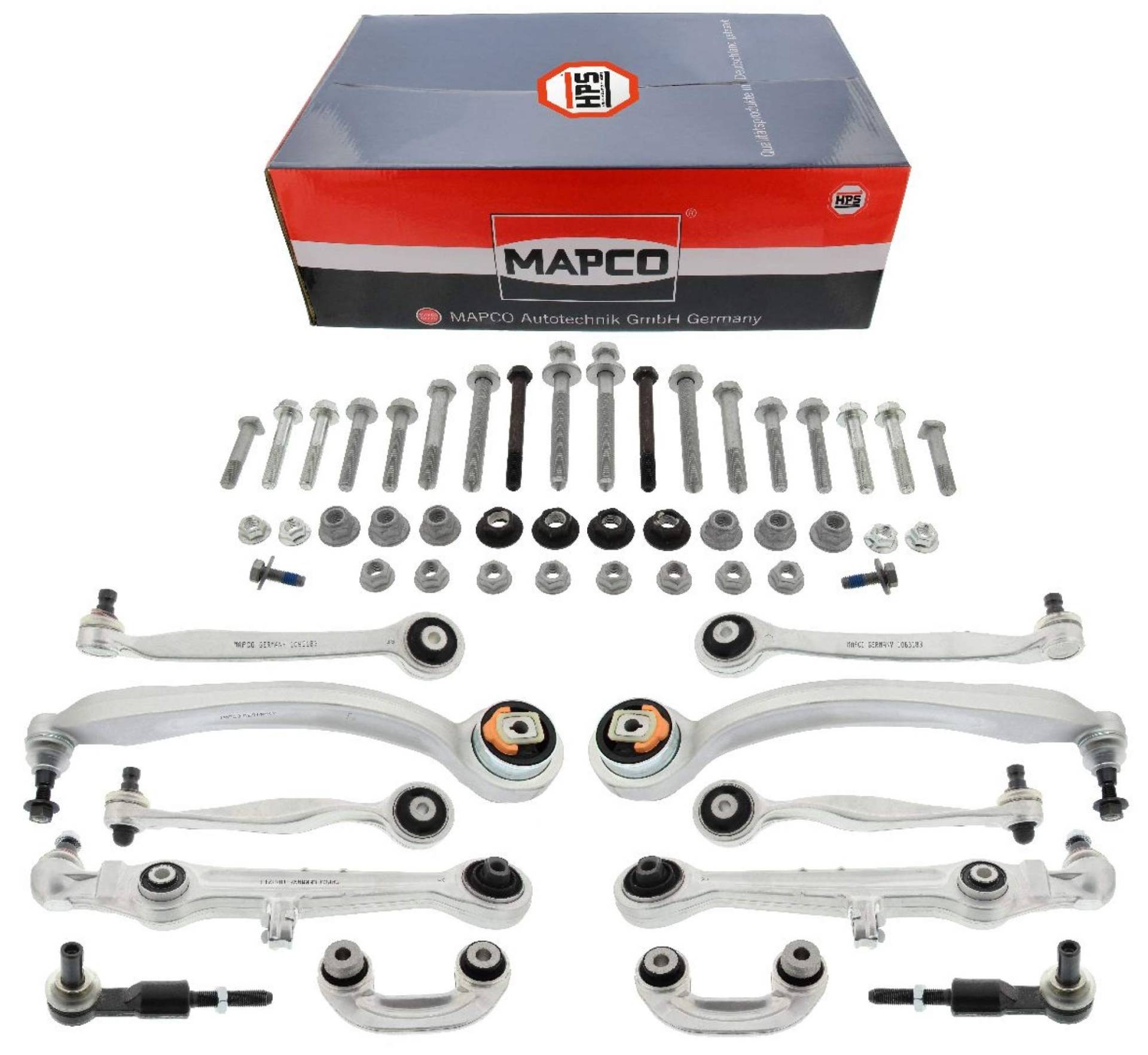 Mapco 59818/1HPS Querlenkersatz VA verstärkt komplett mit Schraubensatz mit Koppelstangen Mapco 59818/1HPS Querlenkersatz VA verstärkt komplett mit Schraubensatz mit Koppelstangen von Mapco