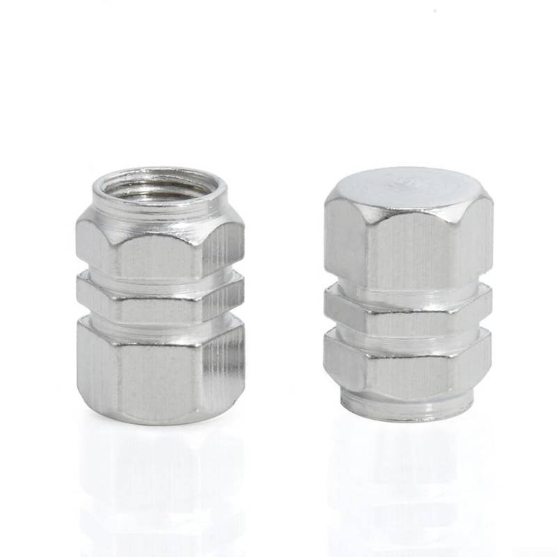 4 silberfarbene Aluminium-Ventile für Reifenwartung, verhindert Schäden und von Marchfunny