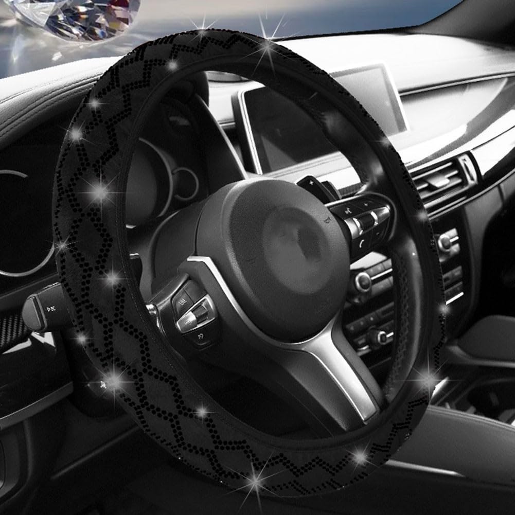Comfort Driven Car Wave Lenkradbezug mit atemberaubenden Diamant-Details (B) von Marchfunny