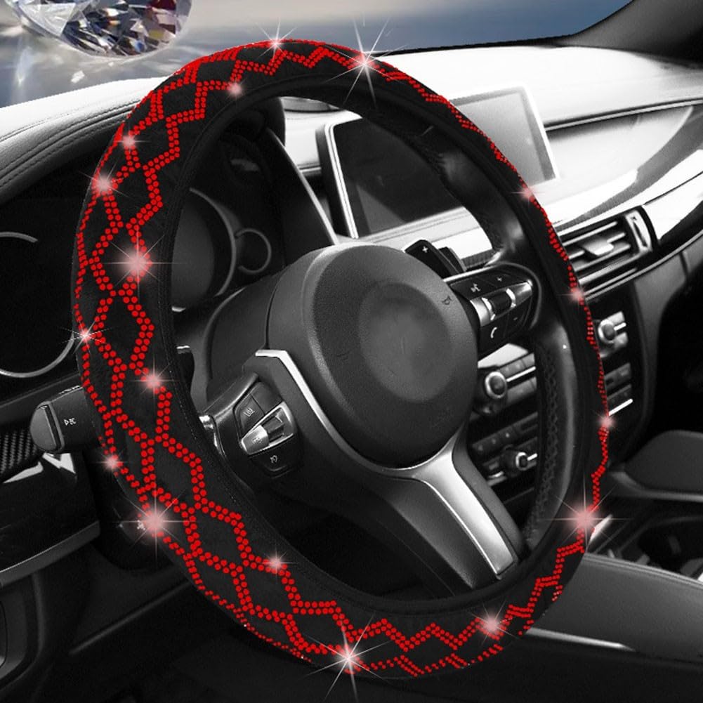 Comfort Driven Car Wave Lenkradbezug mit atemberaubenden Diamant-Details (C) von Marchfunny