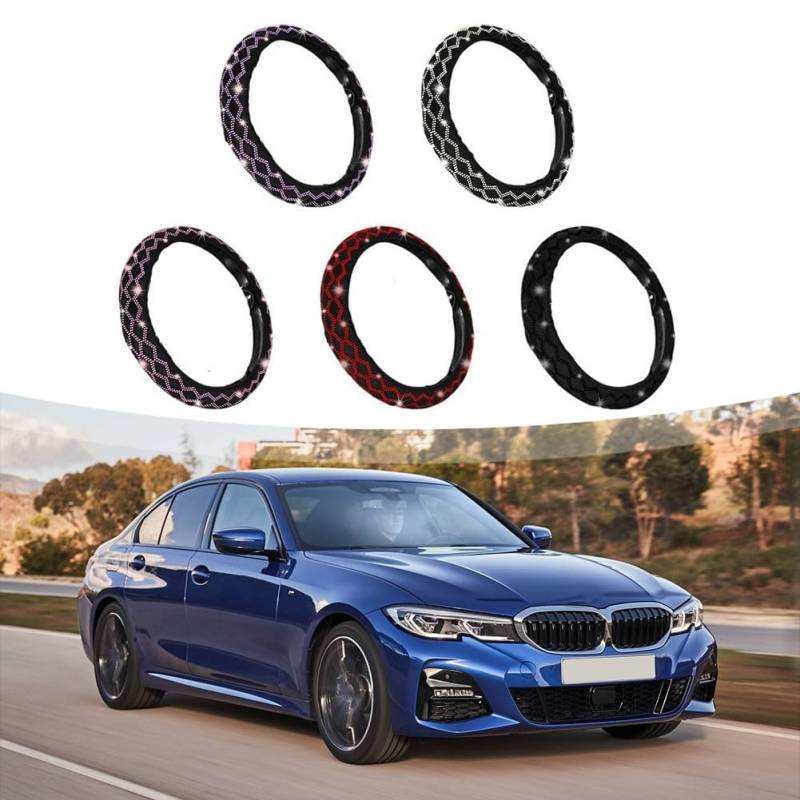 Comfort Driven Car Wave Lenkradbezug mit atemberaubenden Diamant-Details (D) von Marchfunny