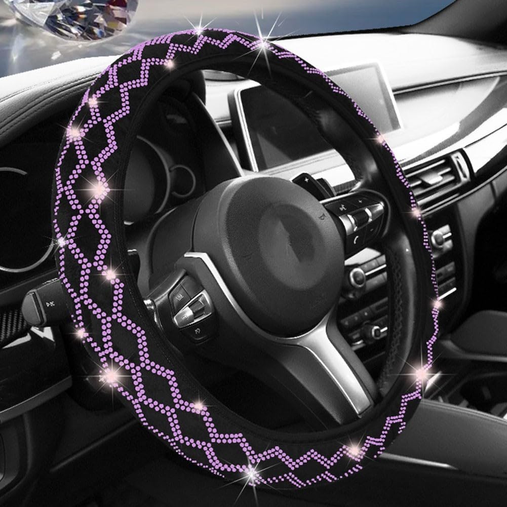 Comfort Driven Car Wave Lenkradbezug mit atemberaubenden Diamant-Details (E) von Marchfunny