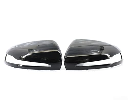 Dynamisches Design, Kohlefaser-Spiegelabdeckung, kompatibel mit Mercedes Benz Modellen W205 W213 (brillantes Schwarz) von Marchfunny