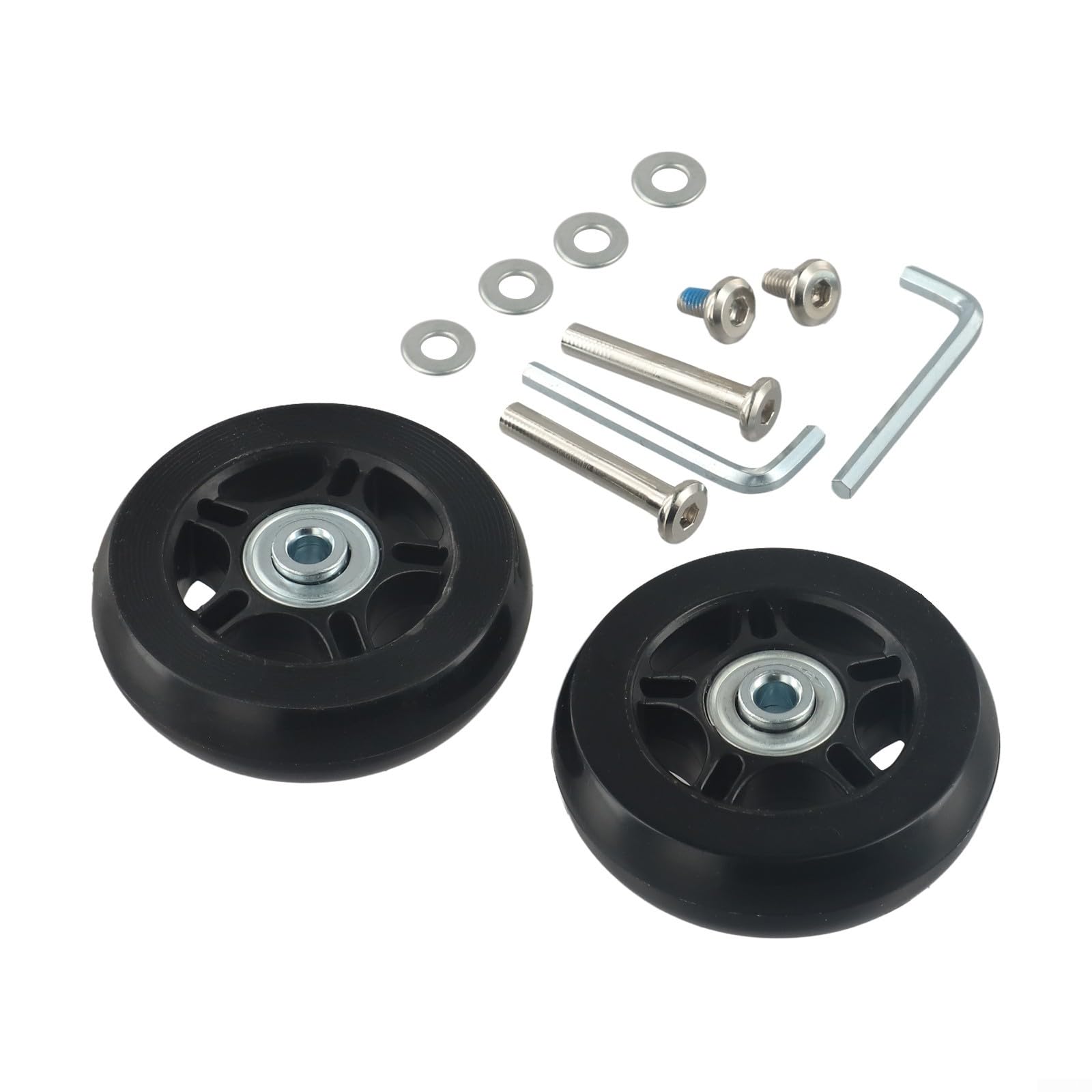 Ersatzrad-Set für Gepäck und Skates, 2 Gummirollen mit Montagewerkzeugen (60 mm x 18 mm) von Marchfunny