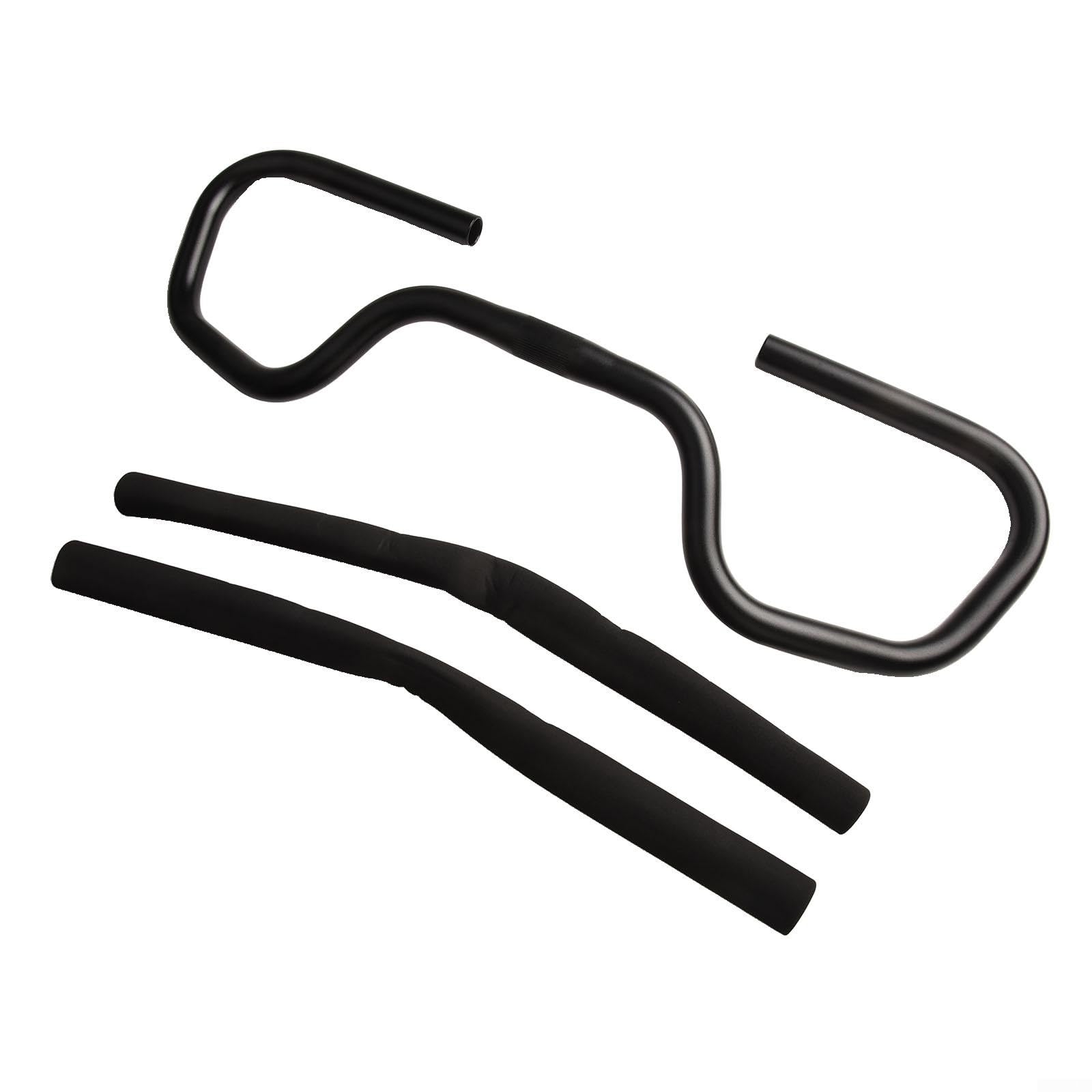 For Touring Trekking Bike Butterfly Handlebar 580mm Width, 25 4mm Clamp Diameter, Lightweight (handlebar +2PCS Grip) von Marchfunny