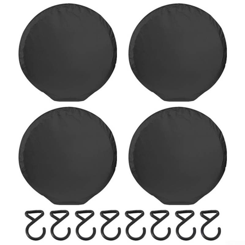 Reifenabdeckung Essentials 4 Stück bietet umfassenden Wetterschutz und sicheren Sitz (Schwarz, L) von Marchfunny