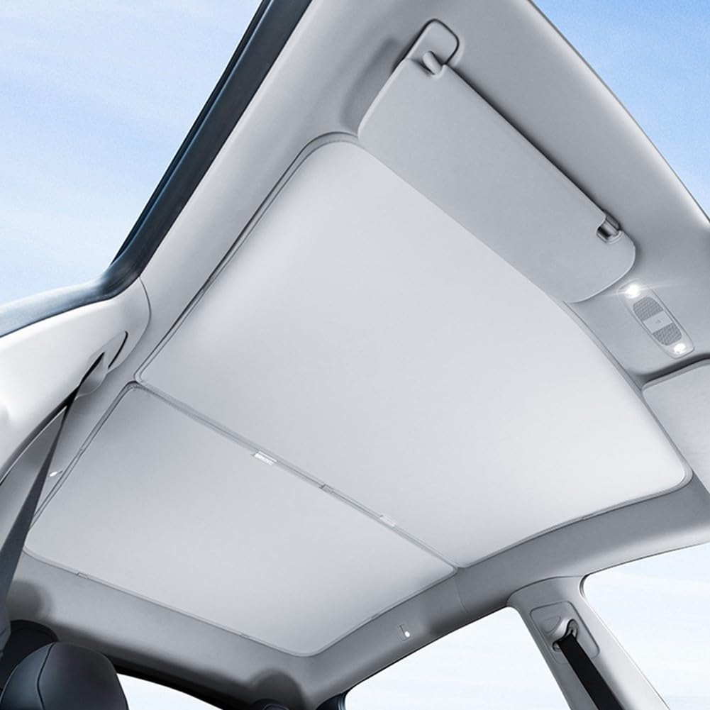 Sonnenschutz-Set für Tesla für Model 3, entwickelt, um Hitze zu reduzieren und den Innenraumkomfort zu schützen (für M3 Silber) von Marchfunny