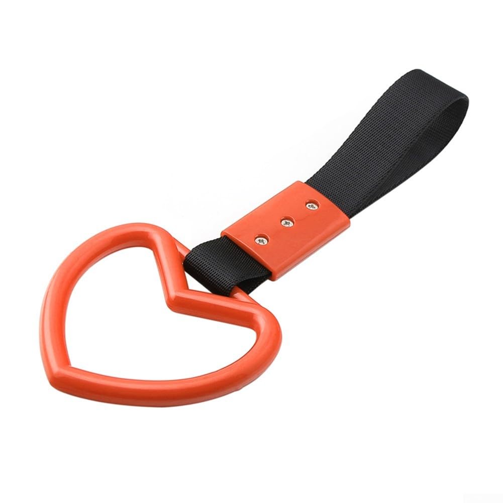 Stilvoller herzförmiger Gurt für Autos, leicht und einfach zu bedienen, für Heckstoßstange (schwarz + orange) von Marchfunny