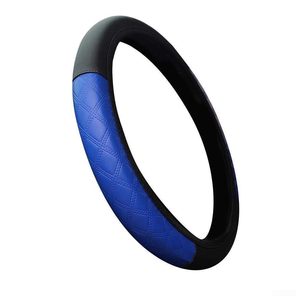 Verbessern Sie die Fahrzeugkontrolle mit unserem atmungsaktiven rutschfesten Lenkradbezug aus PU-Leder für 38,1 cm (15 Zoll) (blau) von Marchfunny