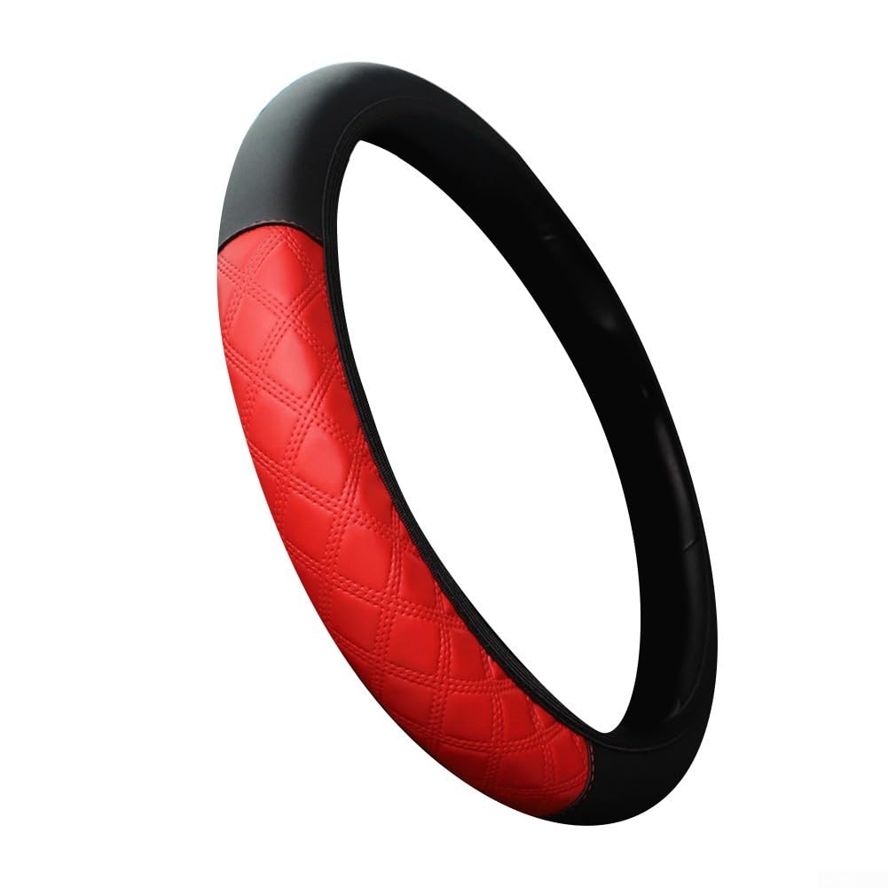Verbessern Sie die Fahrzeugkontrolle mit unserem atmungsaktiven rutschfesten Lenkradbezug aus PU-Leder für 38,1 cm (15 Zoll) (rot) von Marchfunny