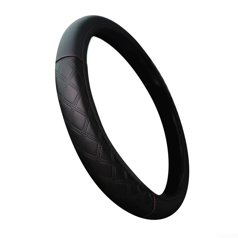 Verbessern Sie die Fahrzeugkontrolle mit unserem atmungsaktiven rutschfesten Lenkradbezug aus PU-Leder für 38,1 cm (15 Zoll) (schwarz) von Marchfunny