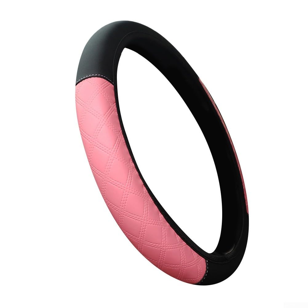 Verbessern Sie die Fahrzeugkontrolle mit unserem luftdurchlässigen rutschfesten Lenkradbezug aus PU-Leder für 38,1 cm (15 Zoll) (Rosa) von Marchfunny