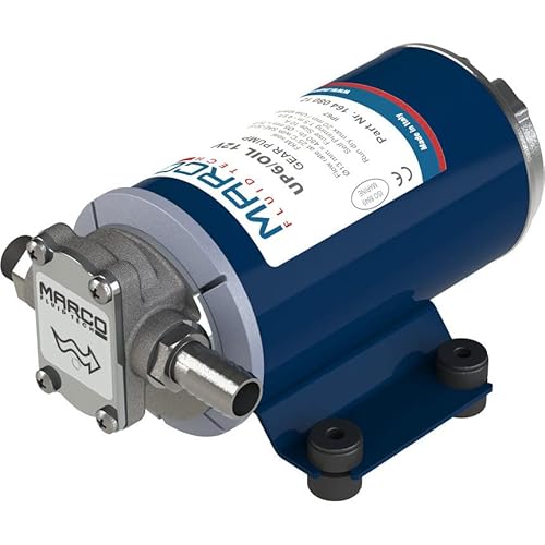 Marco UP6/OIL selbstansaugende Hochdruck-Ölpumpe mit Bronzezahnrädern 8 L/min 4 Bar 12V Transferpumpe Bootspumpe Schiffspumpe Heizölpumpe Förderpumpe Yachtpumpe Hydraulikzahnradpumpen von Marco