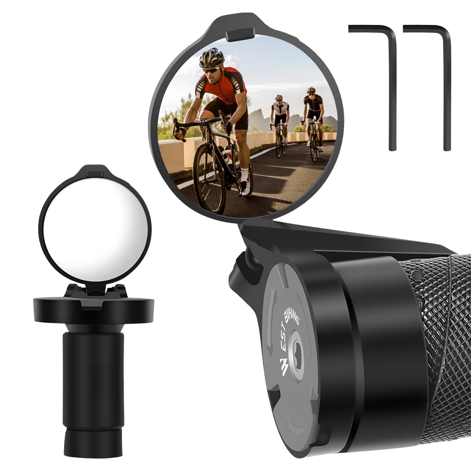 2 Stück Schwarz Fahrradspiegel, HD 360° Drehbar Fahrrad Rückspiegel, Fahrradspiegel Klappbar für Lenker 16-22 mm, Fahrrad Spiegel Einfache Installation, für Falträder, Rennräder, Mountainbikes 2 Stück Schwarz Fahrradspiegel, HD 360° Drehbar Fahrrad Rückspiegel, Fahrradspiegel Klappbar für Lenker 16-22 mm, Fahrrad Spiegel Einfache Installation, für Falträder, Rennräder, Mountainbikes von Marjoramy