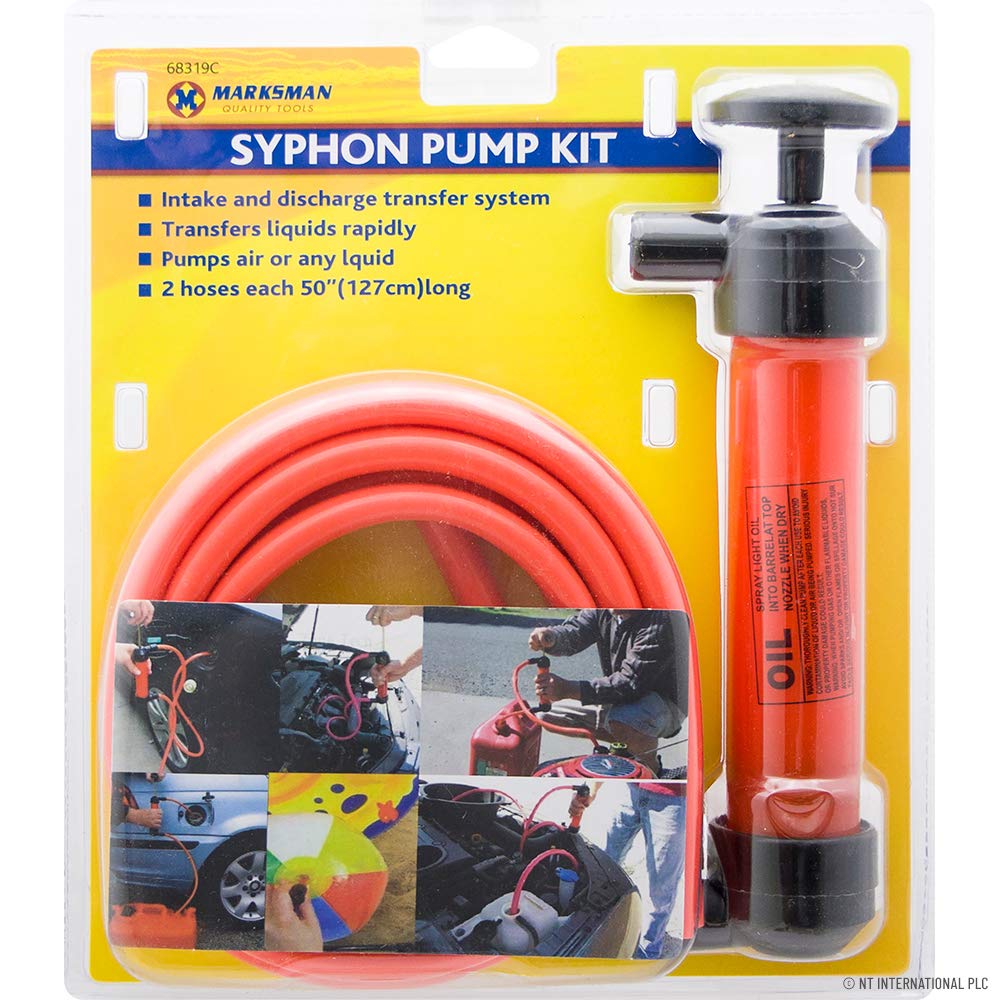 Marksman Siphon-Pumpe, mit Zubehör, für Wasser, Benzin, Diesel etc. von Marksman