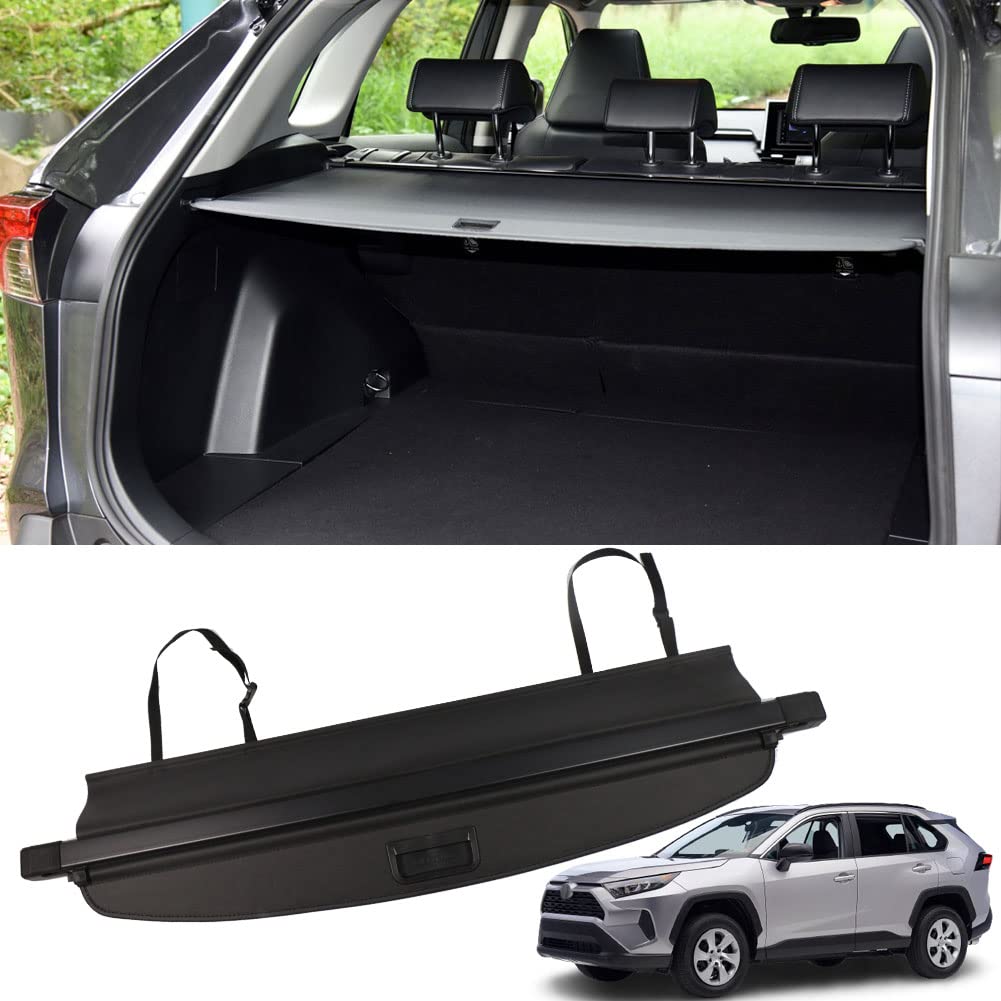 Marretoo Laderaumabdeckung Factory Style für Toyota RAV4 Zubehör 2019-2022 Schwarzer einziehbarer Kofferraum-Sicherheitsschutzschirm Marretoo Laderaumabdeckung Factory Style für Toyota RAV4 Zubehör 2019-2022 Schwarzer einziehbarer Kofferraum-Sicherheitsschutzschirm von Marretoo