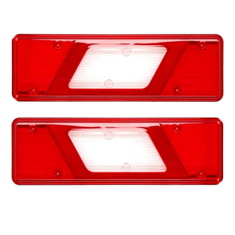 Mars Tech 2 Stück (Links + Rechts) Lichtscheibe Glas TRANSIT TIPPER Ersatzglas Rückleuchten Rücklichtglas LKW PKW Anhänger Heckleuchte Pritsche E 4 von Mars Tech