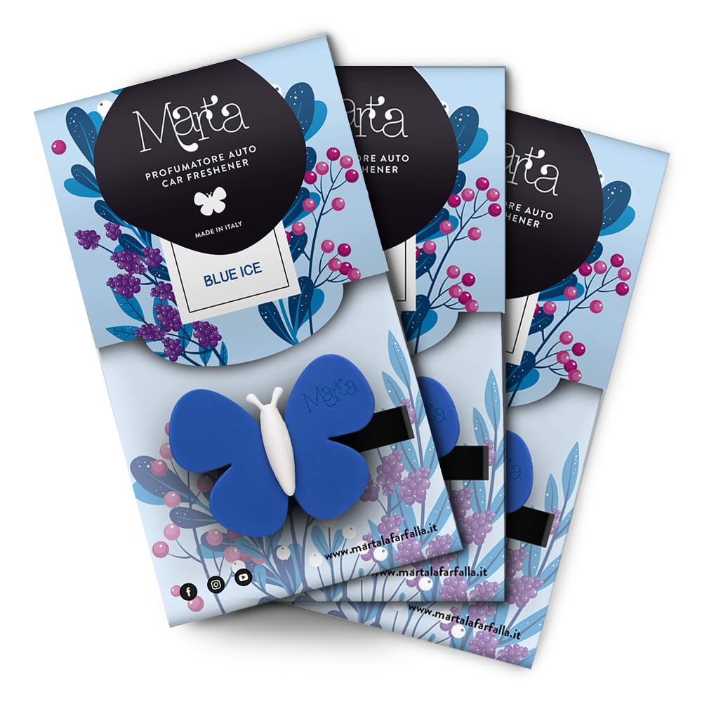 Marta la farfalla Blue Ice Pack 3 Stück – Duftspender/Lufterfrischer für Auto und Umgebungen. von Marta la farfalla