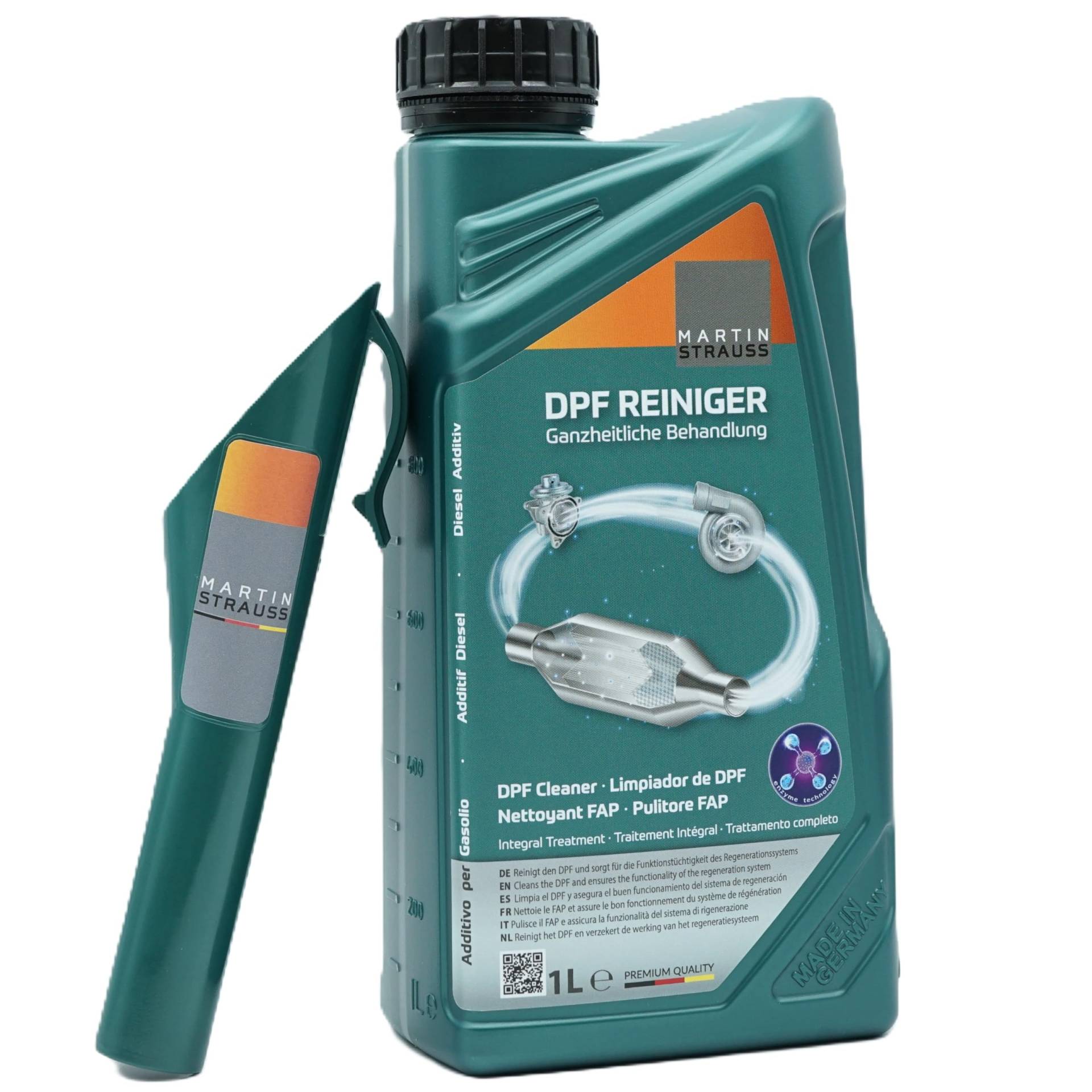 Martin Strauss DPF Reiniger, 1 Liter, 3 Dosierungen für eine Ganzheitliche Dieselpartikelfilter und DPF-System Behandlung von Martin Strauss