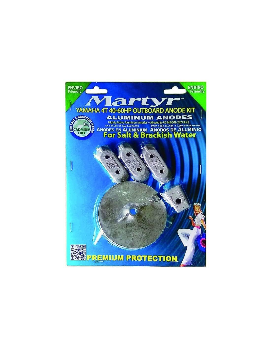 BateauPlus.com KIT ANODES ALU Yamaha 40-60CV OUTBOARDMOTOR 4-Takt Heckspiegelmontage Benzin, Diesel 60 PS von Martyr