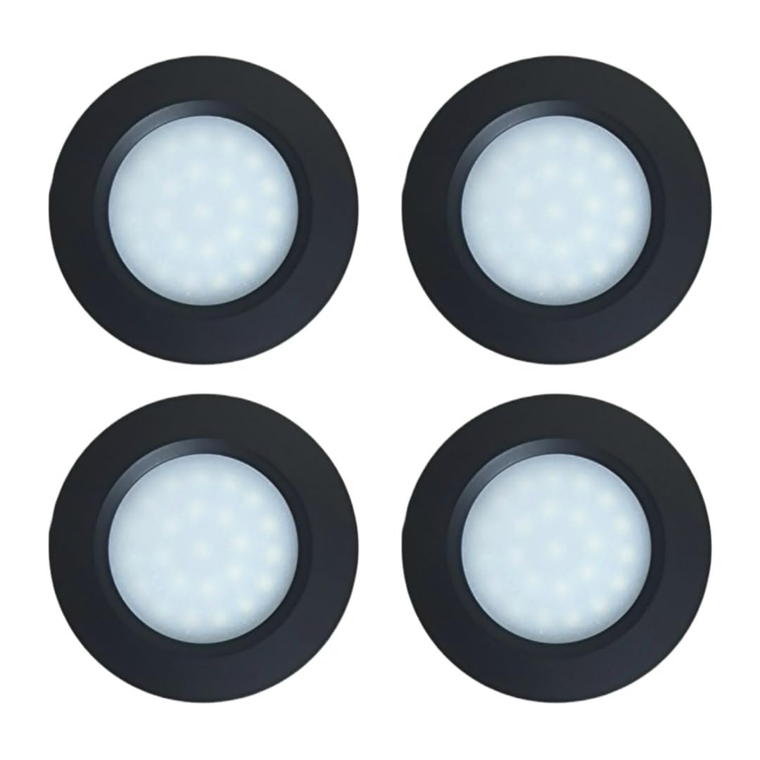 MARVIX 4 x LED-Spots, 12 V, Touch-gesteuerter An-/Ausschalter, dimmbar, für Wohnwagen, Wohnmobil, Boot, schwarz, Downlights, warmweiß, 3000 K MARVIX 4 x LED-Spots, 12 V, Touch-gesteuerter An-/Ausschalter, dimmbar, für Wohnwagen, Wohnmobil, Boot, schwarz, Downlights, warmweiß, 3000 K von Marvix