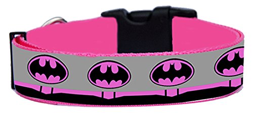 Batman Logo DC Comics Batgirl Pink B Hundehalsband Handgemachte Größe L Mit Hundeleine MultiPosition Matching Collar HandMade von MasTazas
