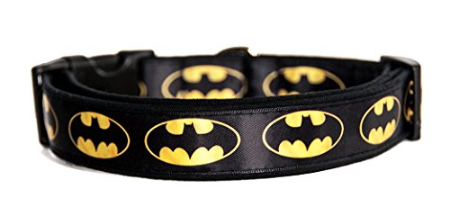 Batman Logo DC Comics Hundehalsband Handgemachte Größe M Mit Hundeleine MultiPosition Matching Collar HandMade von MasTazas
