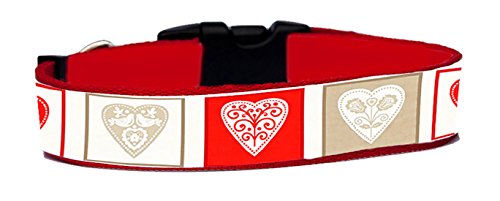 Christmas Hearts Hundehalsband Handgemachte Größe XL Mit Hundeleine MultiPosition Matching Collar HandMade von MasTazas