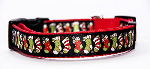 Christmas Socks Hundehalsband Handgemachte Größe L Mit Hundeleine MultiPosition Matching Collar HandMade von MasTazas