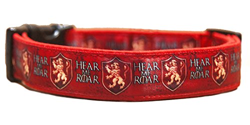Game Of Thrones House Lannister Hear Me Roar Hundehalsband Handgemachte Größe M Mit Hundeleine MultiPosition Matching Collar HandMade von MasTazas