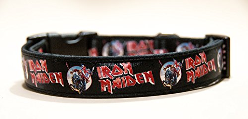 Iron Maiden Maiden England Hundehalsband Handgemachte Größe M Mit Hundeleine MultiPosition Matching Collar HandMade von MasTazas