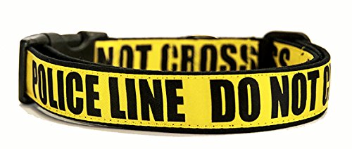 Police Line Do Not Cross Hundehalsband Handgemachte Größe L Mit Hundeleine MultiPosition Matching Collar HandMade von MasTazas