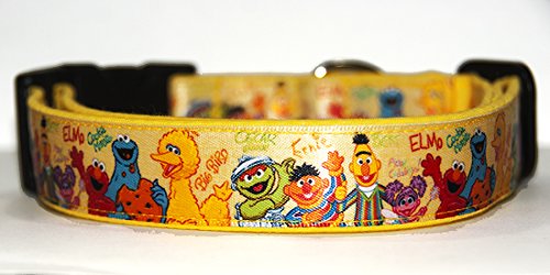 Sesame Street Bert And Ernie Elmo Hundehalsband Handgemachte Größe XL Mit Hundeleine MultiPosition Matching Collar HandMade von MasTazas