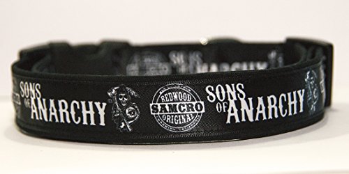 Sons Of Anarchy Samcro RedWood Original Men Of Mayhem Charmig California Hundehalsband Handgemachte Größe XL Mit Hundeleine MultiPosition Matching Collar HandMade von MasTazas