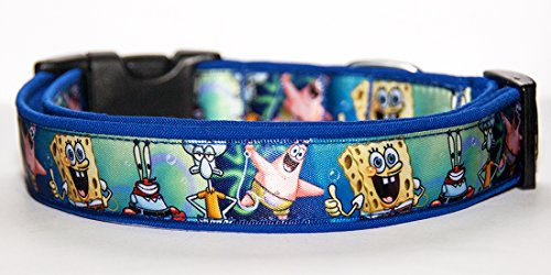 SpongeBob Hundehalsband Handgemachte Größe L Mit Hundeleine MultiPosition Matching Collar HandMade von MasTazas