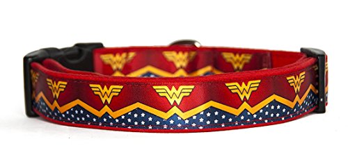 Wonder Woman Dc Comics Hundehalsband Handgemachte Größe M Mit Hundeleine MultiPosition Matching Collar HandMade von MasTazas