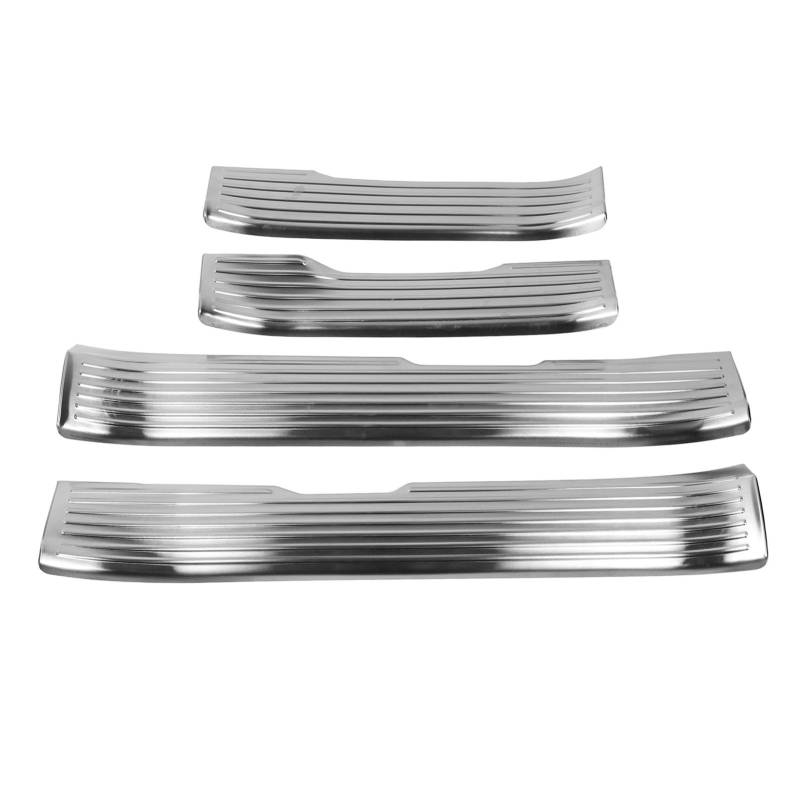 4PCS -Türschwund -Abnutzungsplattenschutz -Schutzpegel aus Edelstahl Poliertem Selbstkleber für 2024 (Silber gebürstet) von MasYosh