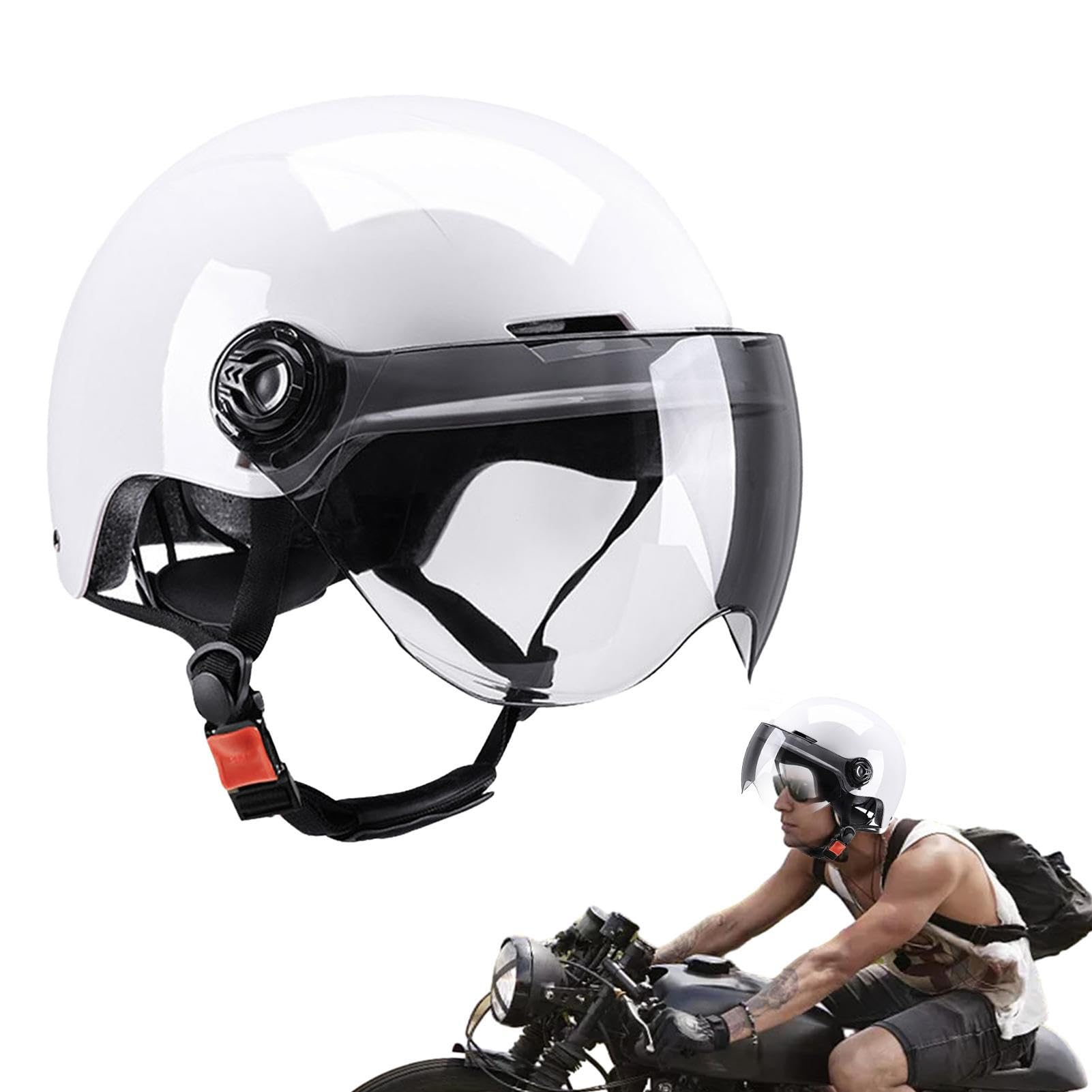 Helme für Elektrofahrzeuge - Abnehmbare Halbhelme im Brillendesign für Motorräder | Leichte und Bequeme Motorradhelme mit Visier für Touren und Motorräder Maseyivi von Maseyivi