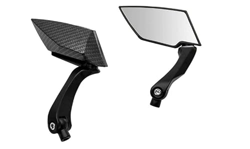Motorrad-Außenspiegel 8 mm/10 mm, Universal-Rückspiegel aus Aluminium im Karbon-Stil für Motorrad Roller Mope von Maso Auto